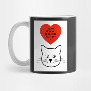 Cat Fur Baby Birthday Greeting Mug